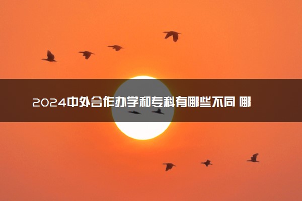 2024中外合作办学和专科有哪些不同 哪里不一样