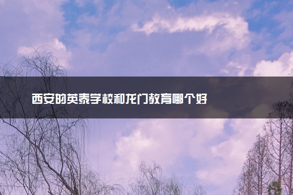 西安的英泰学校和龙门教育哪个好