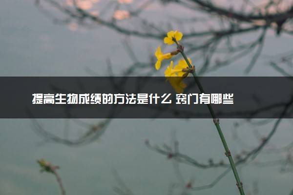 提高生物成绩的方法是什么 窍门有哪些