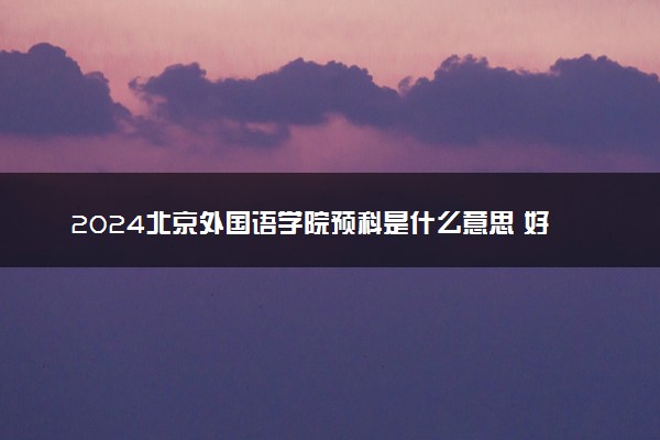 2024北京外国语学院预科是什么意思 好进吗