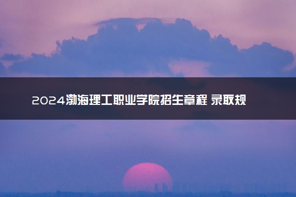 2024渤海理工职业学院招生章程 录取规则是什么