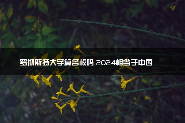 罗彻斯特大学算名校吗 2024相当于中国什么大学