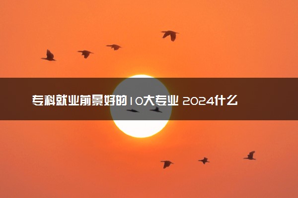 专科就业前景好的10大专业 2024什么专业好就业