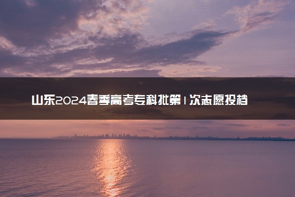 山东2024春季高考专科批第1次志愿投档情况统计表公布