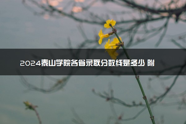 2024泰山学院各省录取分数线是多少 附历年最低分