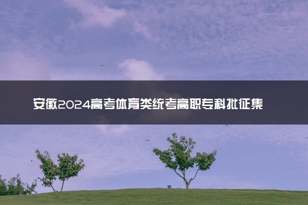 安徽2024高考体育类统考高职专科批征集志愿缺额计划