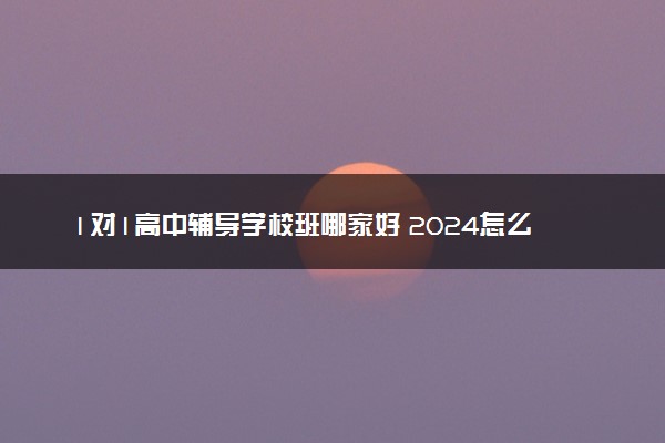 1对1高中辅导学校班哪家好 2024怎么选择冲刺班