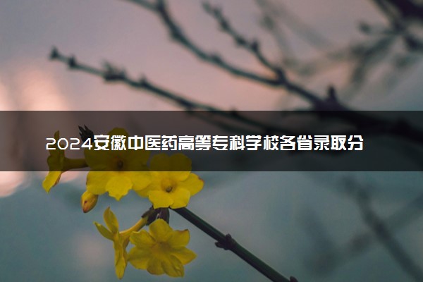 2024安徽中医药高等专科学校各省录取分数线是多少 附历年最低分