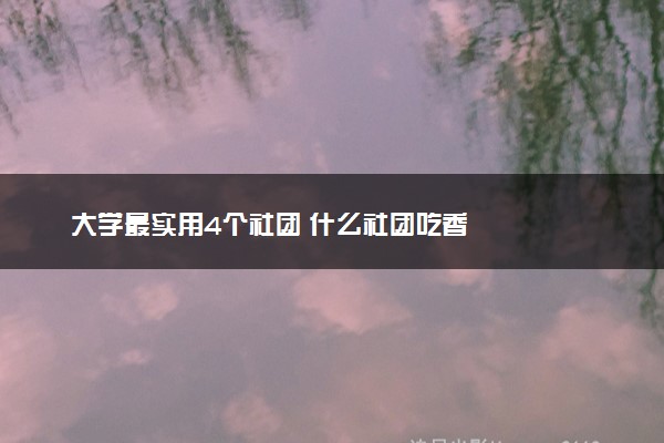 大学最实用4个社团 什么社团吃香