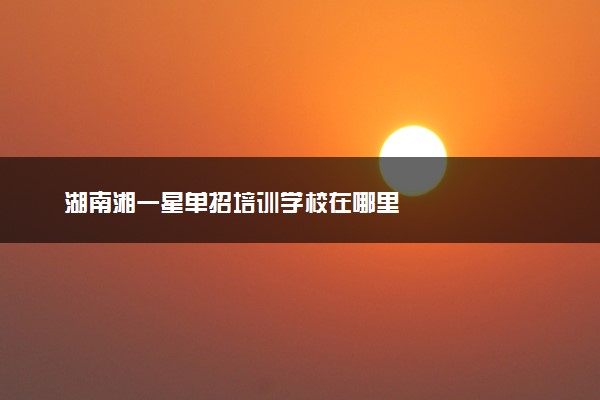 湖南湘一星单招培训学校在哪里