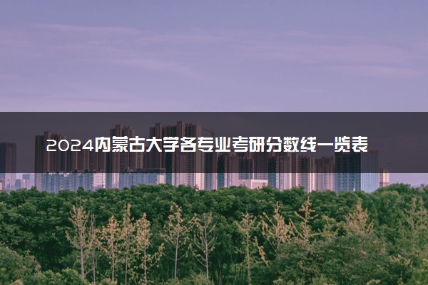 2024内蒙古大学各专业考研分数线一览表 历年复试线汇总