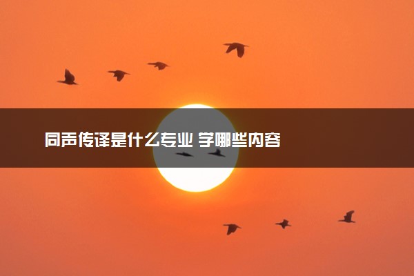 同声传译是什么专业 学哪些内容