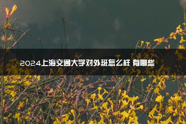 2024上海交通大学对外班怎么样 有哪些合作留学项目