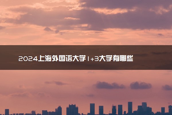 2024上海外国语大学1+3大学有哪些 怎么样好不好