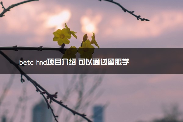 betc hnd项目介绍 可以通过留服学历认证吗