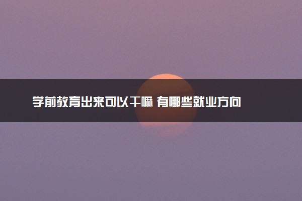 学前教育出来可以干嘛 有哪些就业方向