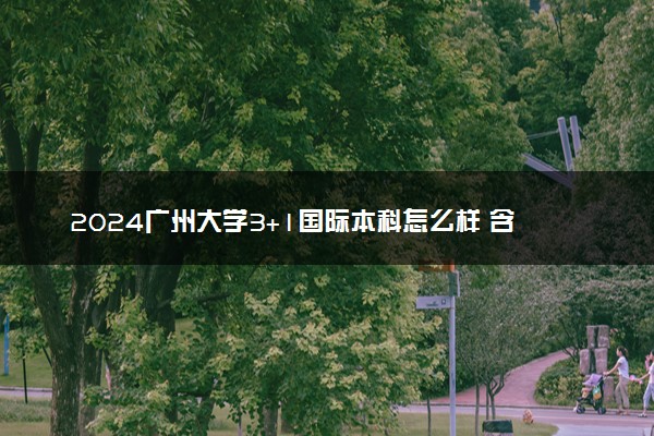 2024广州大学3+1国际本科怎么样 含金量如何