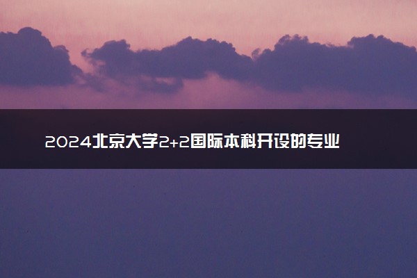 2024北京大学2+2国际本科开设的专业有那些 详细名单