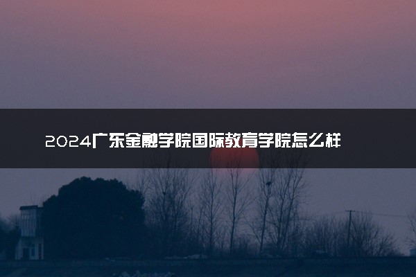 2024广东金融学院国际教育学院怎么样 在哪个校区