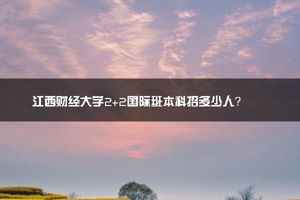 江西财经大学2+2国际班本科招多少人？