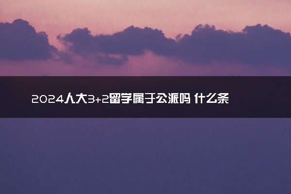 2024人大3+2留学属于公派吗 什么条件才能申请