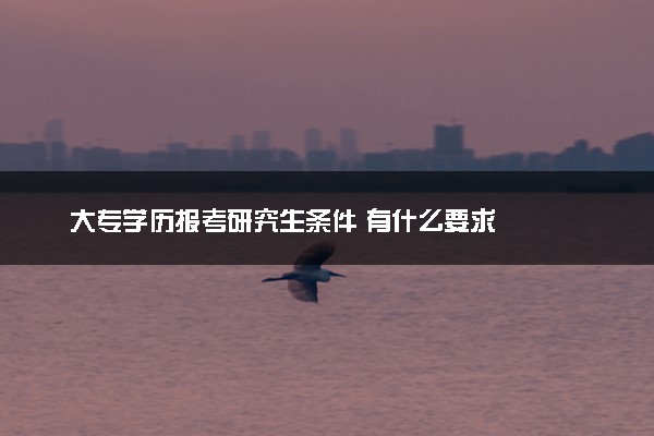 大专学历报考研究生条件 有什么要求