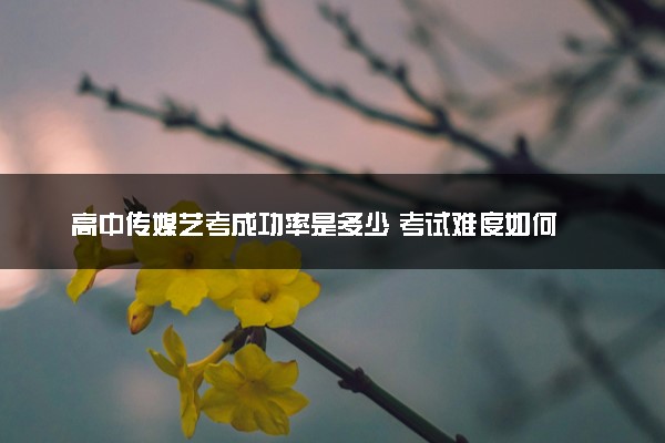 高中传媒艺考成功率是多少 考试难度如何