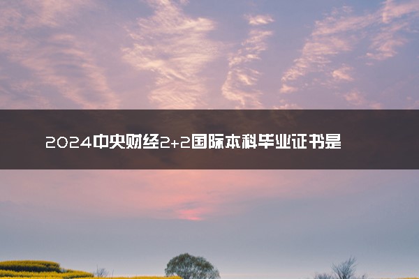 2024中央财经2+2国际本科毕业证书是啥样的 有用吗