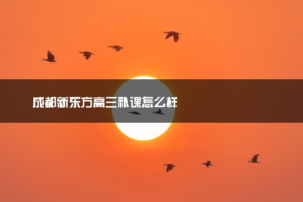 成都新东方高三补课怎么样