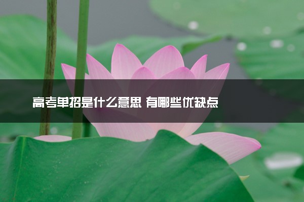 高考单招是什么意思 有哪些优缺点