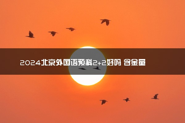 2024北京外国语预科2+2好吗 含金量咋样