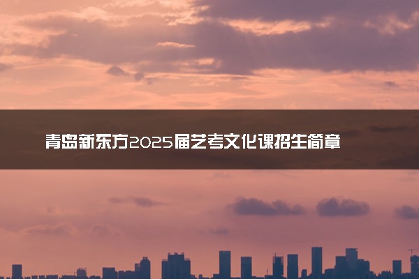 青岛新东方2025届艺考文化课招生简章