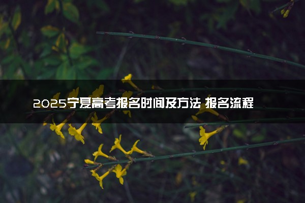 2025宁夏高考报名时间及方法 报名流程有哪些