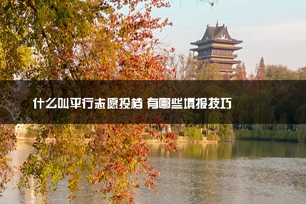 什么叫平行志愿投档 有哪些填报技巧