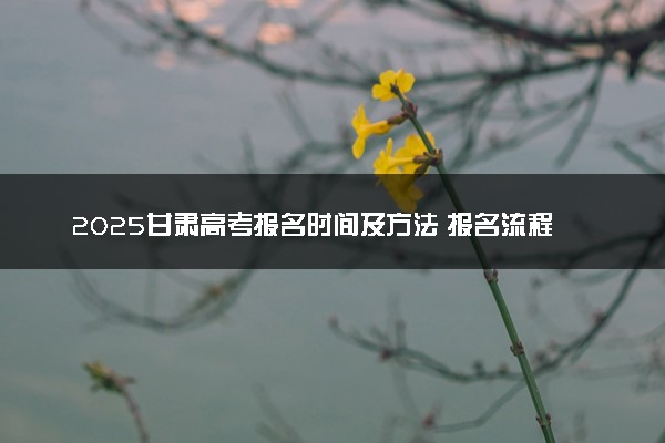 2025甘肃高考报名时间及方法 报名流程有哪些