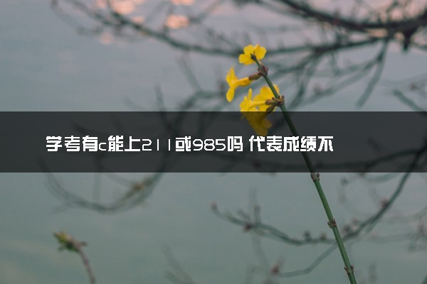 学考有c能上211或985吗 代表成绩不好吗