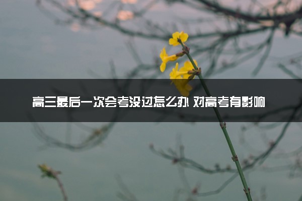 高三最后一次会考没过怎么办 对高考有影响吗