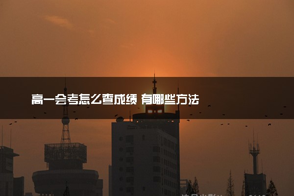 高一会考怎么查成绩 有哪些方法