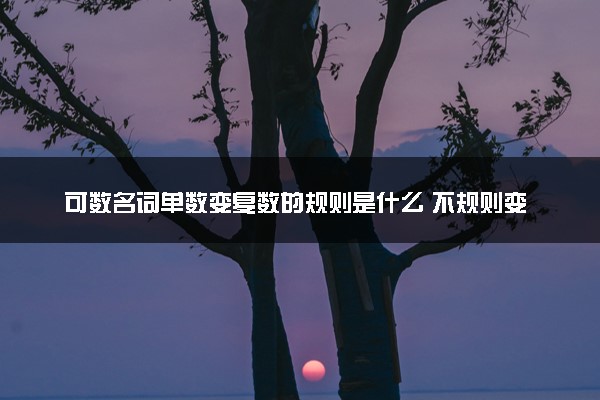 可数名词单数变复数的规则是什么 不规则变化有哪些