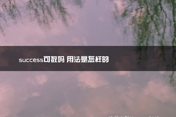 success可数吗 用法是怎样的