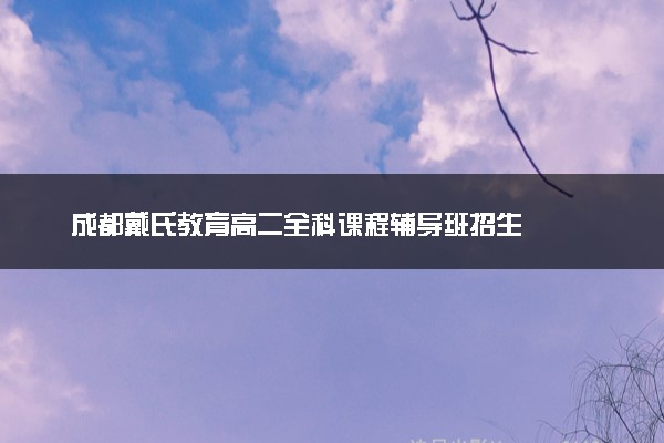 成都戴氏教育高二全科课程辅导班招生