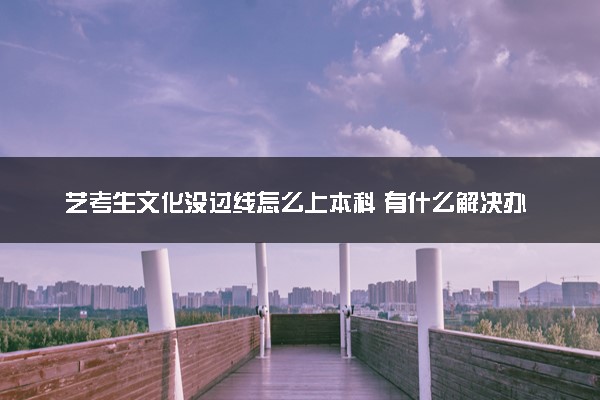 艺考生文化没过线怎么上本科 有什么解决办法