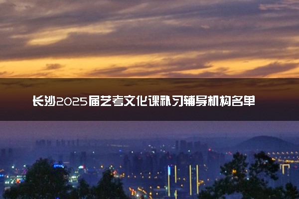 长沙2025届艺考文化课补习辅导机构名单一览