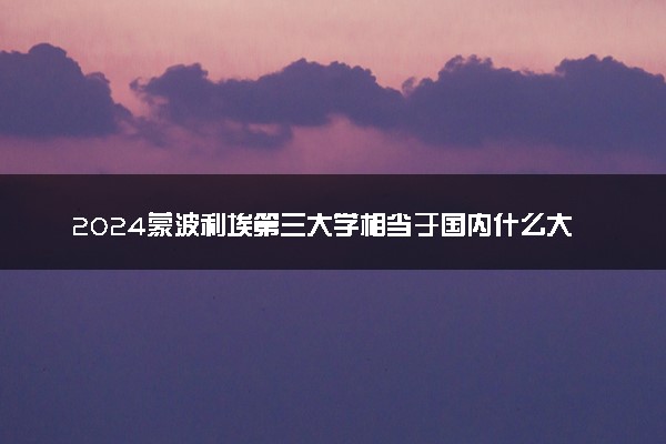 2024蒙波利埃第三大学相当于国内什么大学