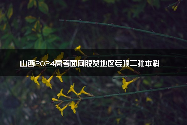 山西2024高考面向脱贫地区专项二批本科院校征集志愿计划表