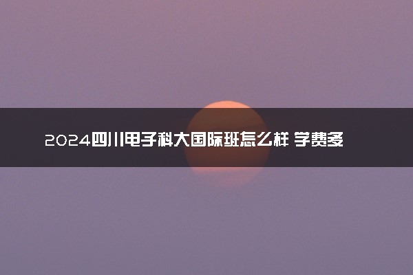 2024四川电子科大国际班怎么样 学费多少