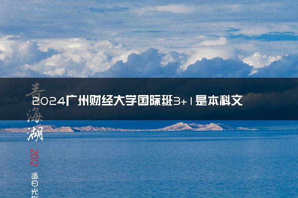 2024广州财经大学国际班3+1是本科文凭吗