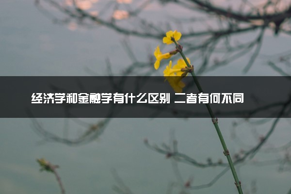 经济学和金融学有什么区别 二者有何不同