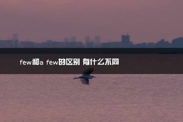 few和a few的区别 有什么不同