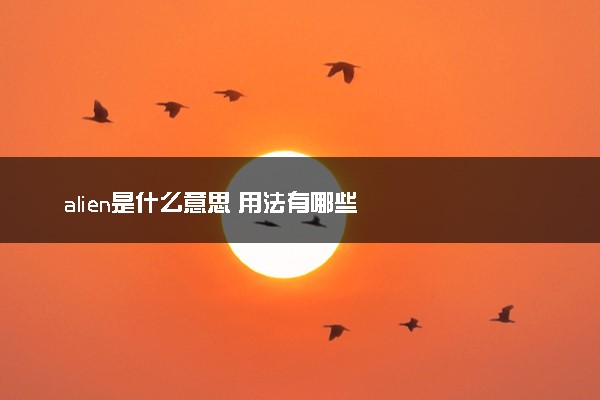 alien是什么意思 用法有哪些